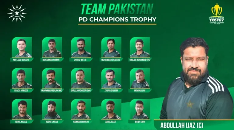 Pakistan Squad for PD Champions Trophy 2025