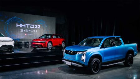 Foxconn Model V electric pickup truck – a glimpse into the tech giant’s ambitious entry into the automotive industry.