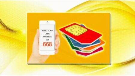 A person checking the number of SIMs registered on their CNIC using a smartphone.