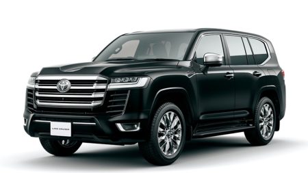 2025 Toyota Land Cruiser ZX Gasoline model parked with modern design and rugged exterior in Pakistan