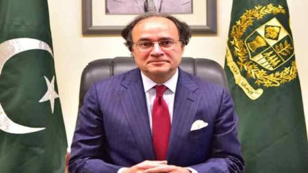 Finance Minister of Pakistan meeting Deloitte officials to discuss climate resilience and development reforms.