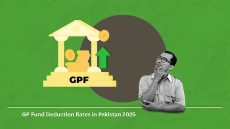 Government employee reviewing GP Fund deduction rates and salary slips in Pakistan 2025