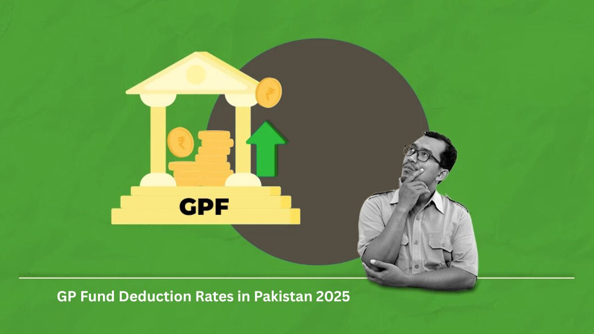 Government employee reviewing GP Fund deduction rates and salary slips in Pakistan 2025