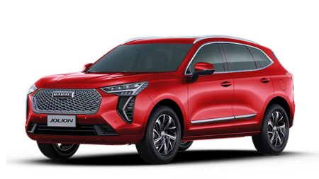 Front and side view of Haval Jolion HEV 2025 in Pakistan with hybrid SUV design