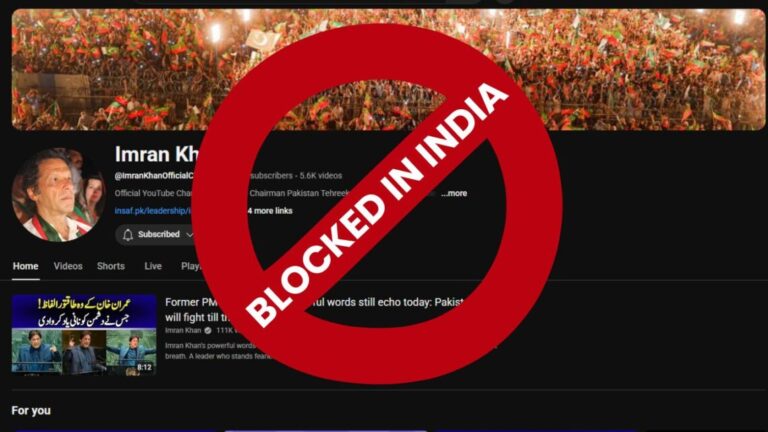India Blocks Imran Khan’s YouTube Channel