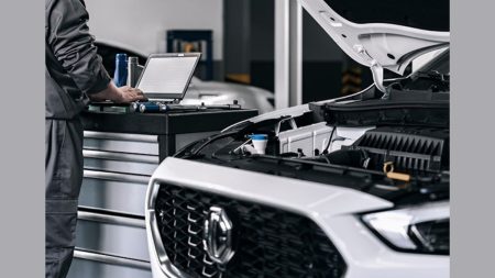 MG ZS EV parked on road – electric SUV in Pakistan with battery and mileage specs