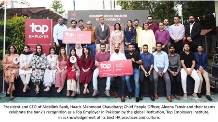 Mobilink Bank receives Top Employer Award in Pakistan for 2025, first in banking industry