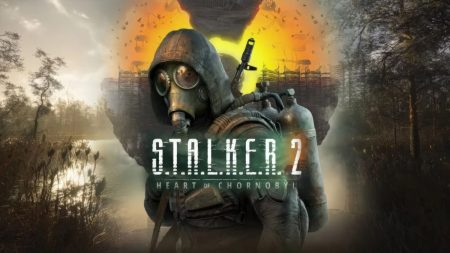STALKER 2 gameplay screenshot showing mutants with text overlay about Update 1.4.1 crash fixes and new content