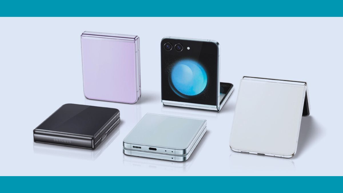 Samsung Galaxy Z Flip 5 foldable smartphone displaying its sleek design and vibrant screen in Pakistan 2025