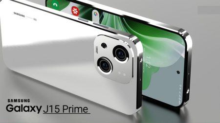 Samsung Galaxy J15 Prime 2025 model front and back view with display and camera design