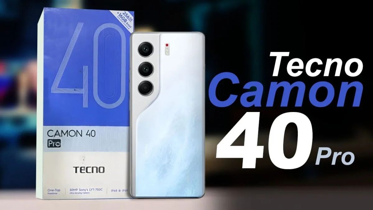 Tecno Camon 40 Pro smartphone in Galaxy Black color with AMOLED display – 2025 model in Pakistan