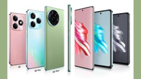 Tecno Spark 20 Pro smartphone 2025 model showing display and camera design in Pakistan