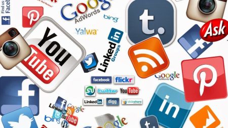 Media pros and cons concept with news, TV, and social icons