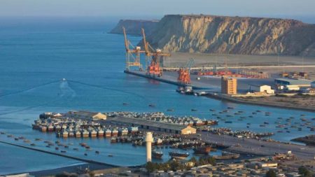 Scenic aerial view of Gwadar coastline, port, and Marine Drive in 2025