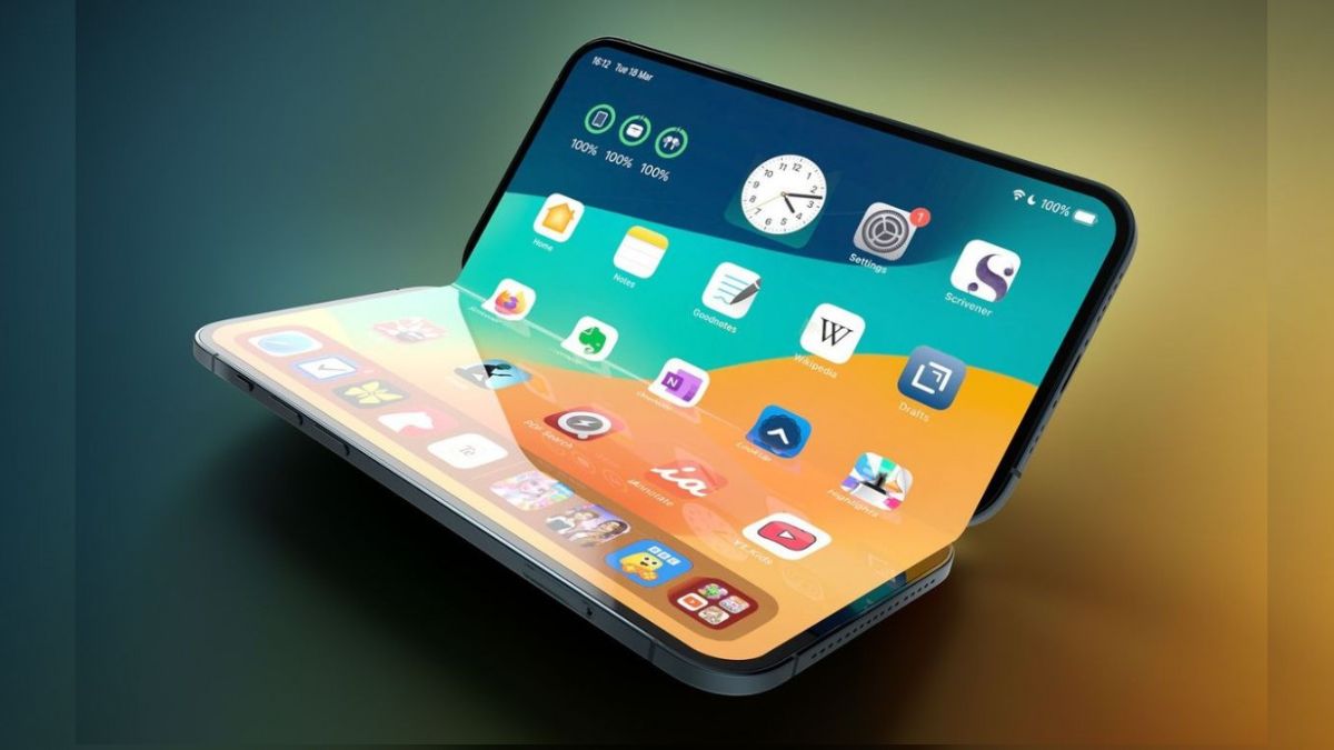 Rendered image of Apple Foldable iPhone 2026 with inner display