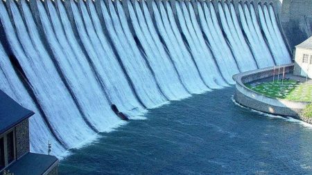 Aerial view of Azad Pattan Hydropower Project site on Jhelum River