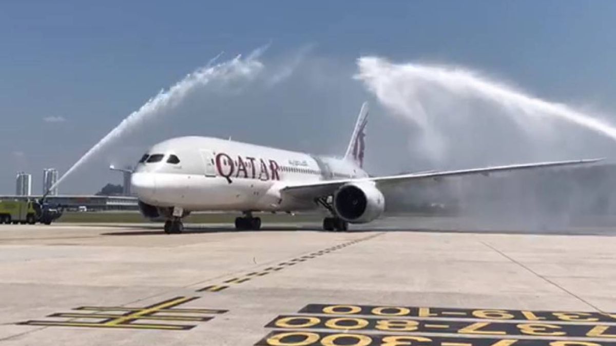 Airplane flying from Doha to Islamabad showing flight schedule, airlines, and ticket prices for 2025