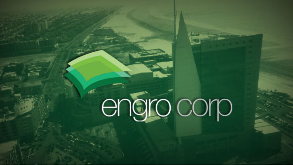 Engro Corporation building with financial graphs overlay – 2024–25 report