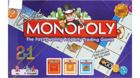 Top view of Gamex Cart Elite Monopoly board with electronic banking unit and playing pieces in Pakistan