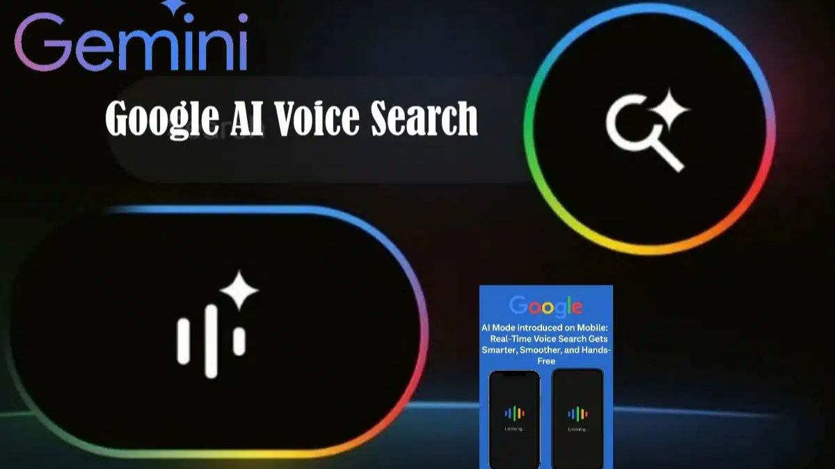 Illustration of Google AI-powered Conversational Search interface on smartphone