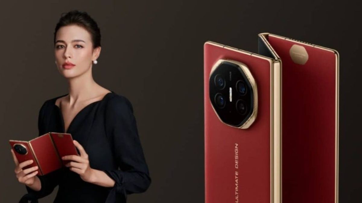 Huawei Triple Fold Phone unfolded showing large OLED display and hinge design