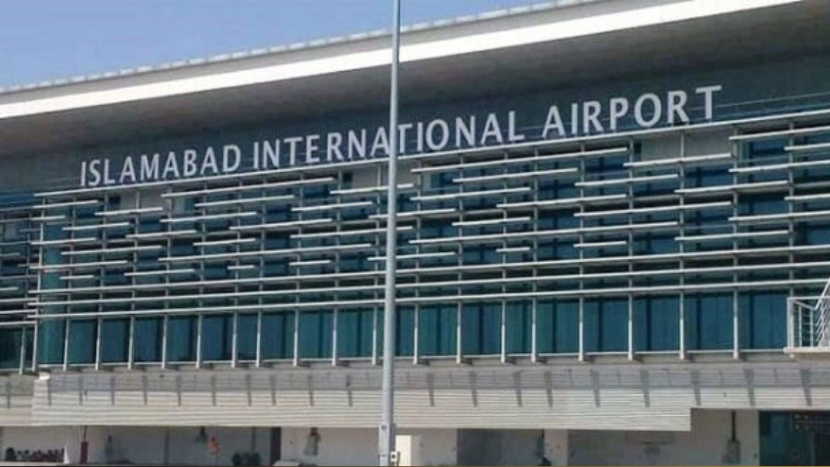 Modern Islamabad International Airport terminal building with airplanes and passengers in 2025
