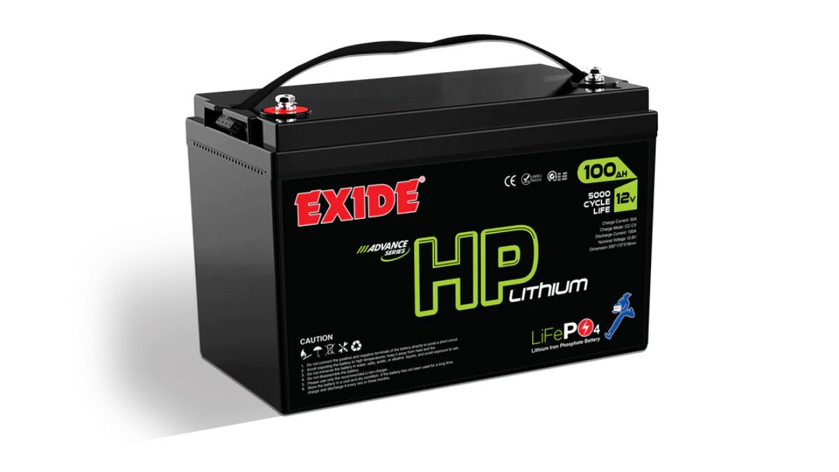 A sleek lithium battery pack connected to a solar inverter, with a vibrant solar panel installation visible in the background and Pakistani rupees subtly integrated.