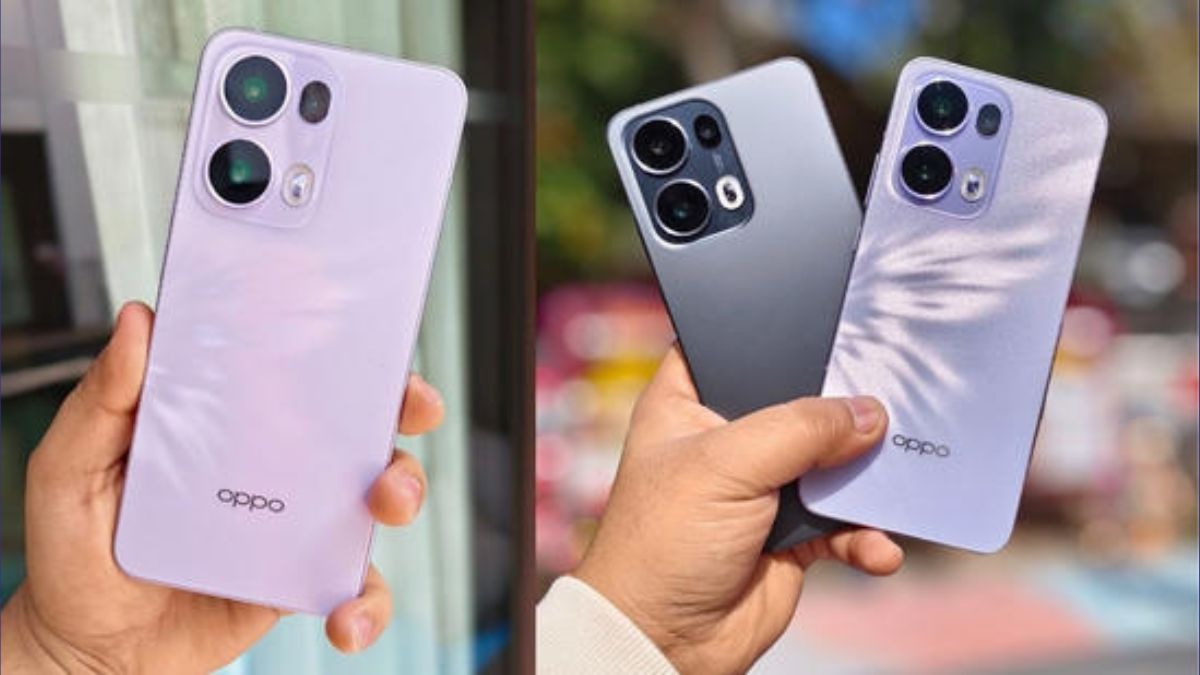 Oppo Reno14 and 14 Pro smartphones front and back view