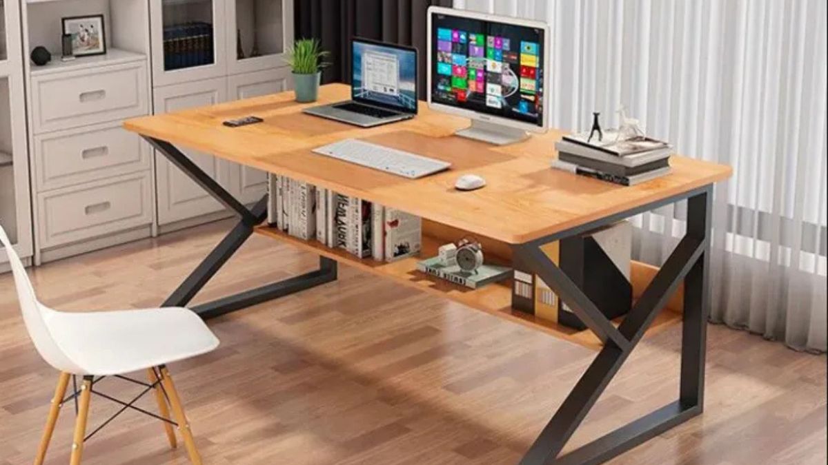 Modern PC table setup with desktop in a home office in Pakistan 2025