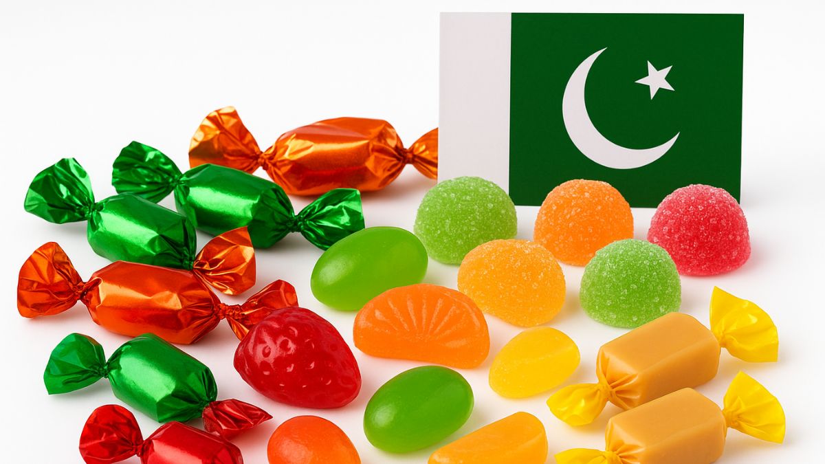 Assorted chocolates, candies, and sweets representing Pakistan's confectionery market in 2025