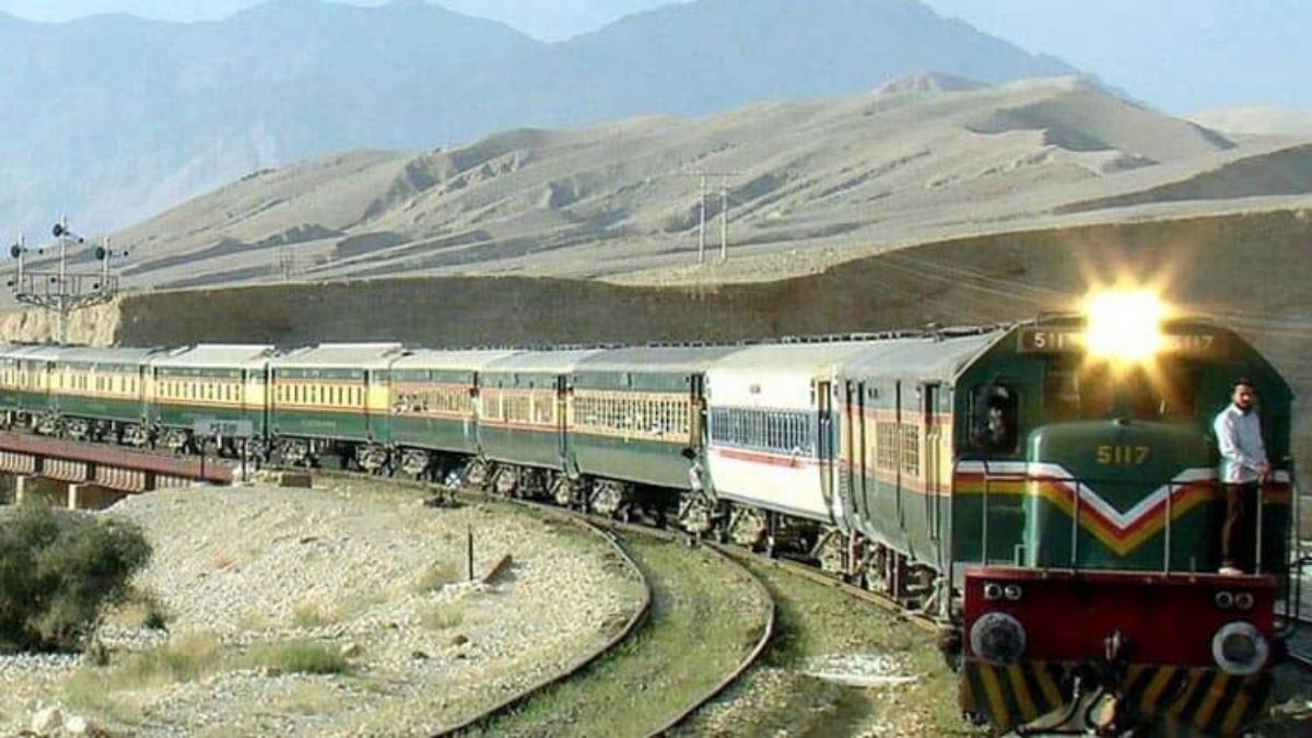 Jaffar Express train traveling from Rawalpindi to Quetta through Pakistan’s diverse terrain