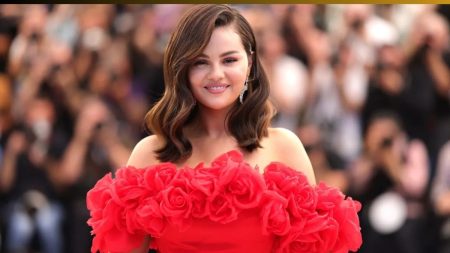 Selena Gomez at a public event in 2025 facing media attention