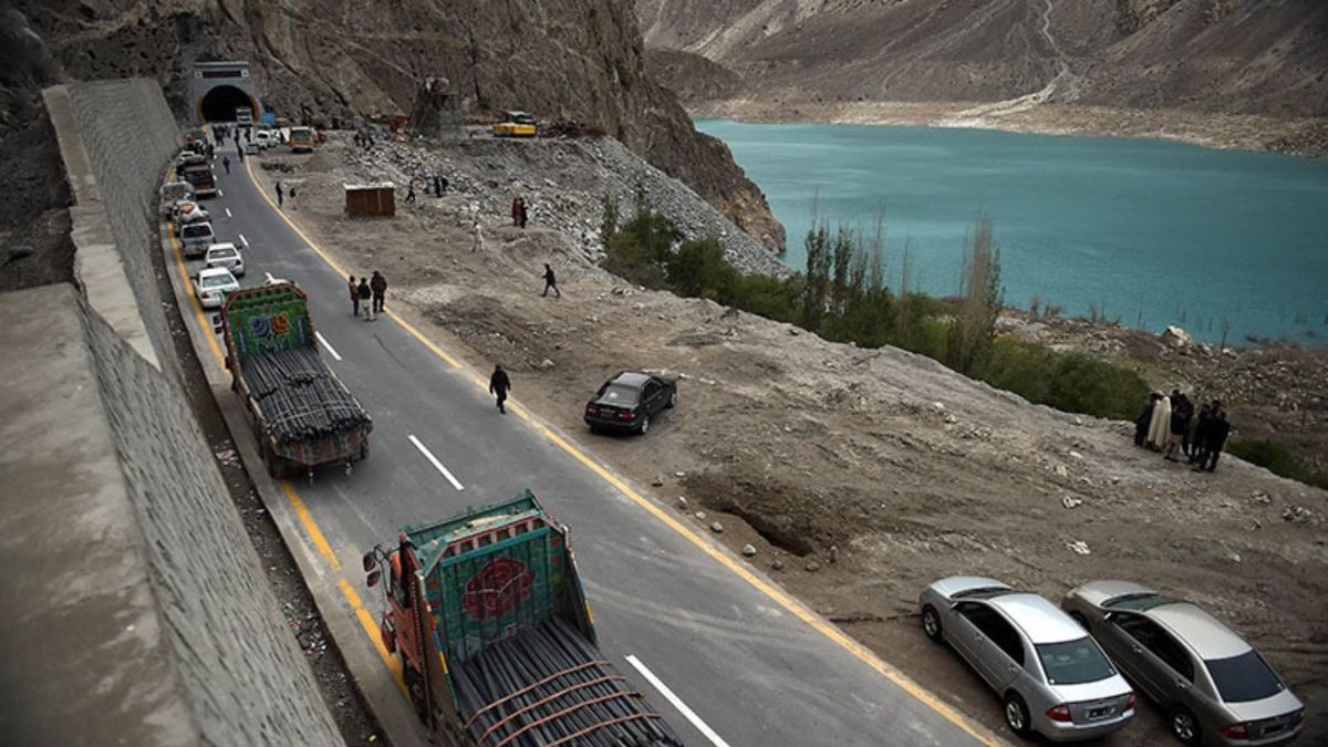 A scenic view of Pakistan's Silk Route along the Karakoram Highway