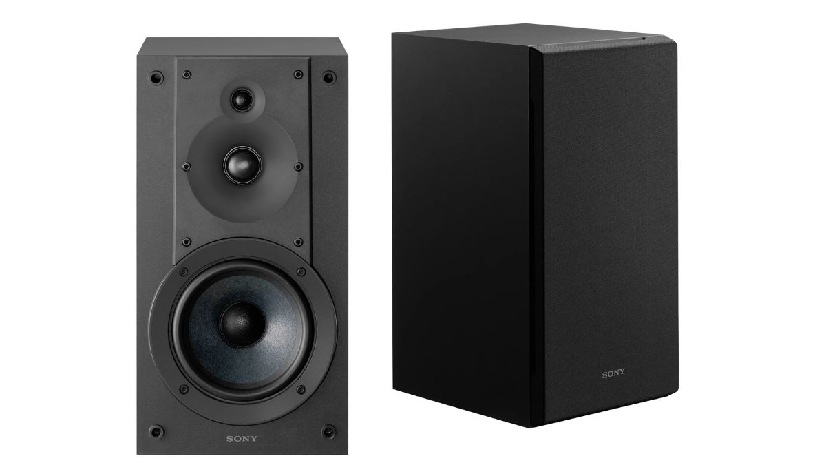 Sony SS-CS5M2 3-Way Bookshelf Speakers in black finish with grille removed