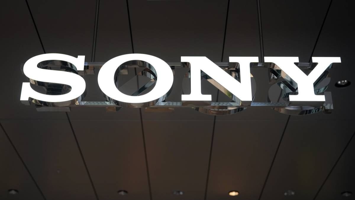 Sony sensor chip with rising graph showing 2025 revenue growth