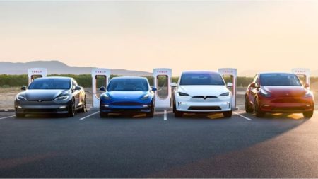 Tesla Model S and Model X parked side by side with updated 2025 prices