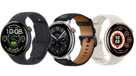 Vivo Watch 5 eSIM smartwatch showing AMOLED screen, fitness tracking, and stylish strap