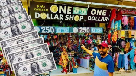 Shoppers exploring affordable products at One Dollar Store in Pakistan
