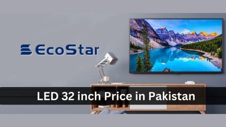 EcoStar 32 inch LED TV front view with remote – 2025 model