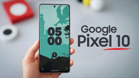 Leaked Google Pixel 10 Pro prototype showing camera bar and display