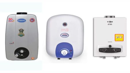 Modern instant electric geysers displayed for 2025 in Pakistan
