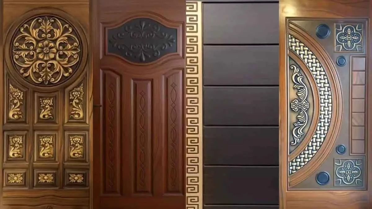 Fiber doors display in Lahore with modern wood-like finishes and waterproof material