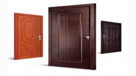 Modern PVC door with wood texture design for homes in Pakistan 2025