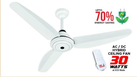 Alt Text: Pak Punjab AC DC fan latest 2025 model with remote control and energy-saving features