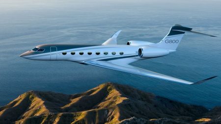 Luxury private jet parked on airport runway in Pakistan