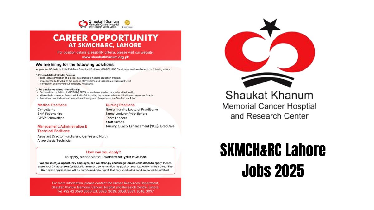 Career Opportunities at SKMCH&RC Lahore for 2025
