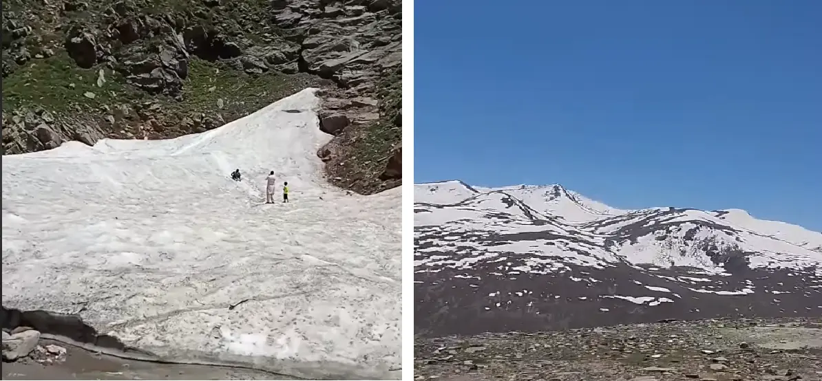 Babusar Top experienced an unexpected snowfall in July, marking a rare climate event with temperatures plunging below freezing.