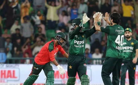The Pakistan national cricket team is struggling in the second T20I of the series against Bangladesh, chasing a target of 134 runs.