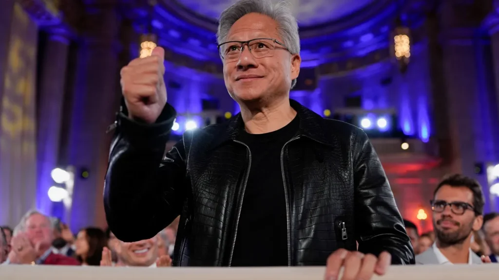 Nvidia CEO Jensen Huang attends the “Winning the AI Race” Summit in Washington D.C., U.S., July 23, 2025.