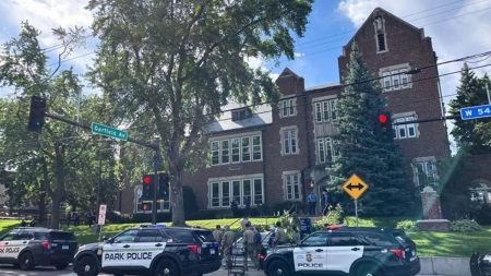Minneapolis Catholic School Shooting: At Least Two Children Dead, Over a Dozen Injured Exterior of Annunciation Catholic Church and School in Minneapolis, site of 2025 shooting